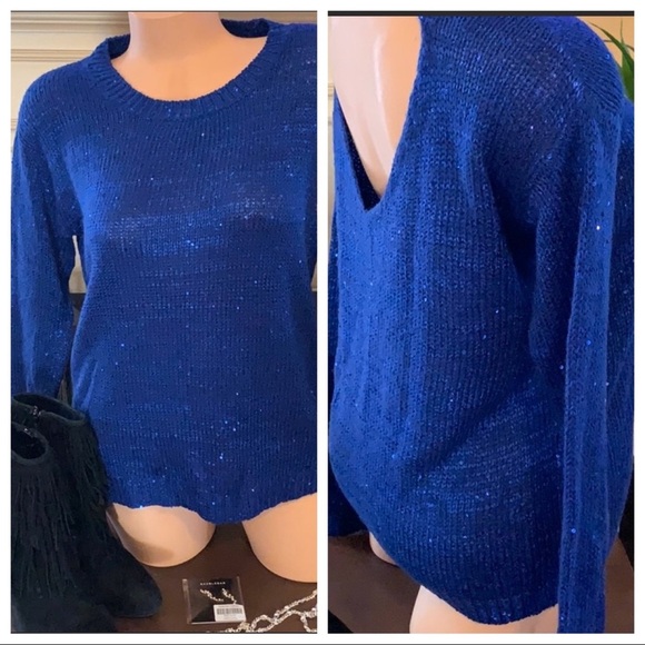 NWOT Forever 21 open back sequin sweater - Picture 2 of 8